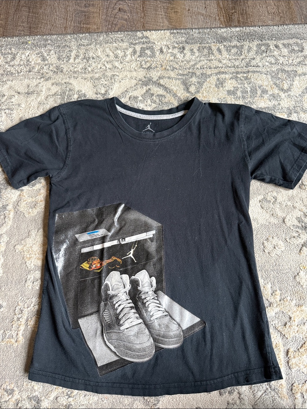 Jordan Kids Black Graphic Sneaker Tee